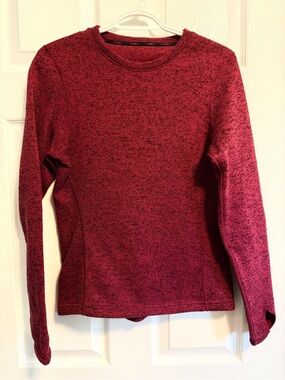 T-Max Heat Marled Burgundy and Black Crewneck Sweatshirt